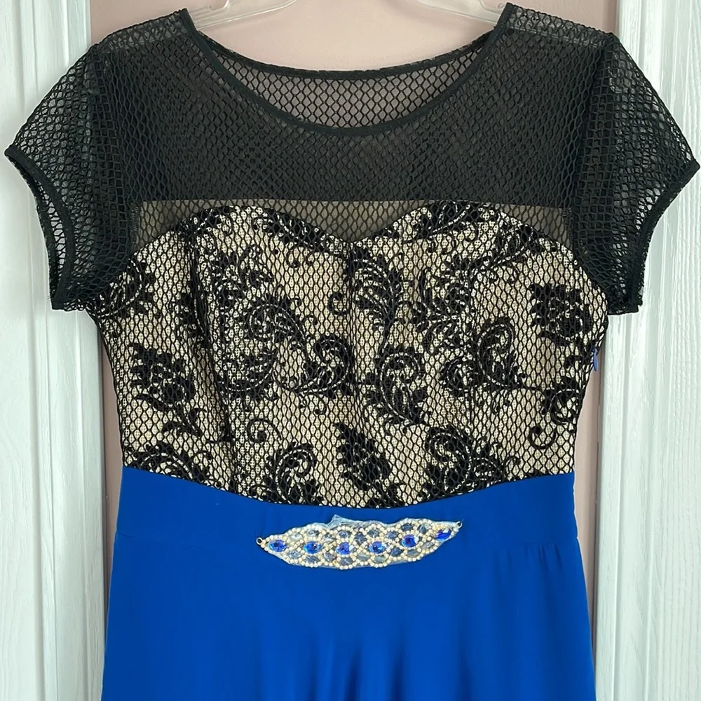 Maxi Dress DELVINA, black/gold/ blue, size M - Picture 2 of 8